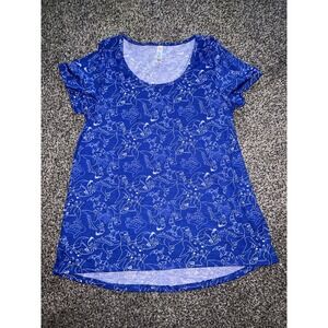 Lularoe Women's Blue Dinosaur Short‎ sleeve tunic size medium
